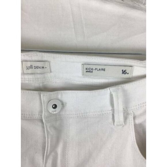 J JILL Denim Jean 16 White Kick Flare High Rise - Picture 8 of 12